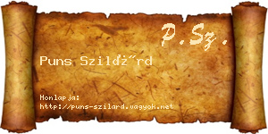 Puns Szilárd névjegykártya