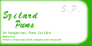 szilard puns business card